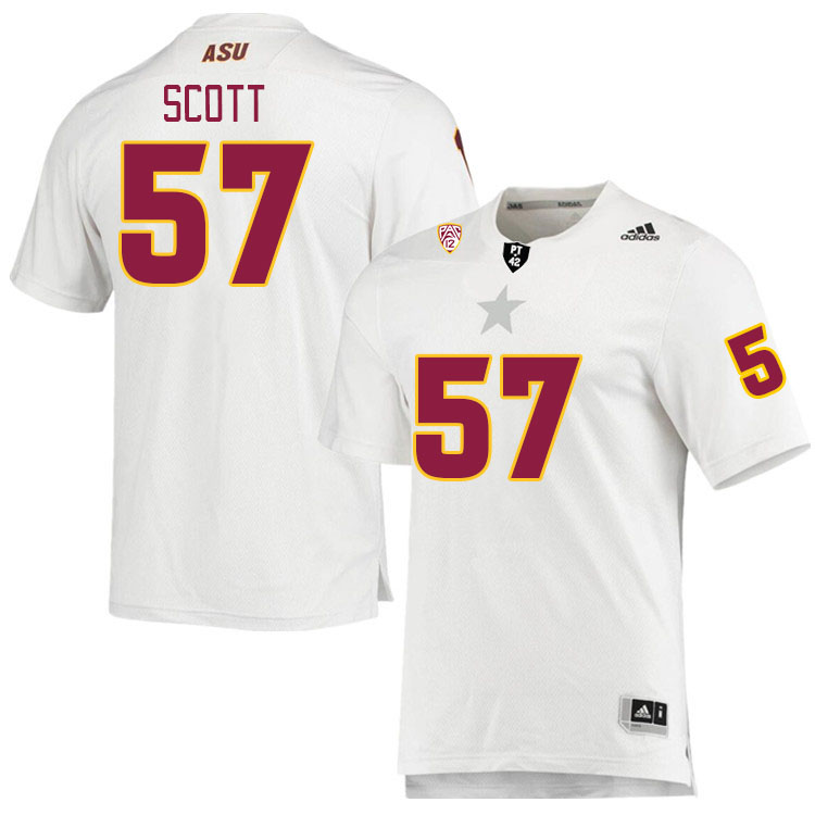 Men #57 Kyle Scott Arizona State Sun Devils College Football Jerseys Stitched Sale-White